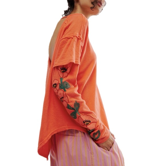 Free People | Not Your Poppys Long-Sleeve Tee NWOT - Picture 3 of 4